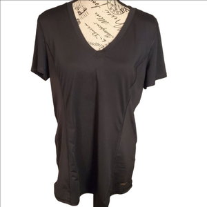 Copperfit  black athletic jersey Shirt Top Short Sleeve Size Large